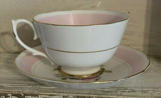 Vintage Teacup & Saucer Set Roslyn China Fine Bone China England Royal Rose