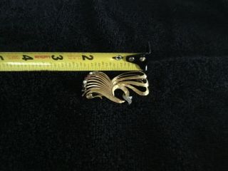 Retro Deco Diamond 14k,  Yellow Gold Florentine Vintage Brooch Pin 4