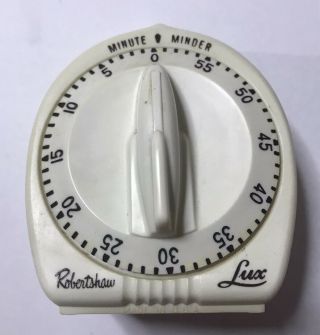 Vintage Robertshaw Lux Rocket Knob Minute Minder Timer With Label Intact