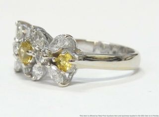 1.  50ctw Fine White Diamond Natural Yellow Sapphire 14k Gold Ring Ladies Floral 2