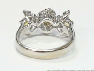 1.  50ctw Fine White Diamond Natural Yellow Sapphire 14k Gold Ring Ladies Floral 5