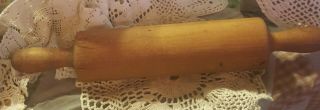 Vtg Antique Handmade Rolling Pin Turned Solid Wood One Piece Rolling Pin