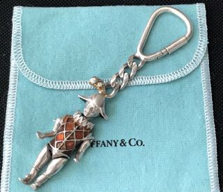 Tiffany & Co.  Gene Moore Harlequin Sterling Silver.  925 Keychain Keyring Rare