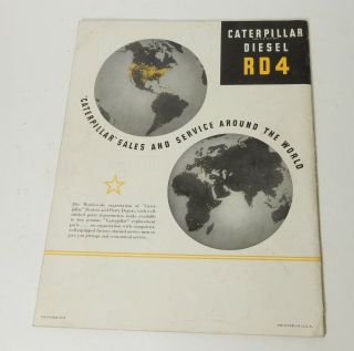 1930 - 40 ' s CATERPILLAR DIESEL RD4 TRACTOR FACTORY SALES BROCHURE 2