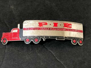 Vintage Truck Driver Hat Badge - P - I - E Pacific Intermountain Express Pinback