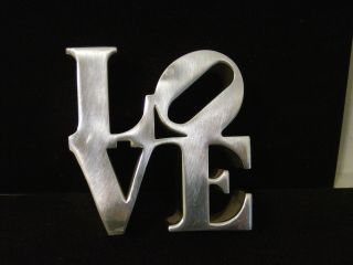 Robert Indiana Polished Aluminum Love Sculpture Paperweight