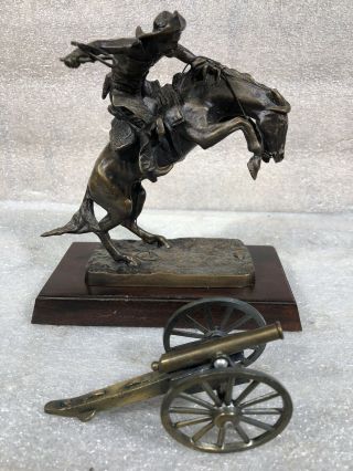 Frederic Remington The Bronco Buster Bronze Statue Franklin 1988