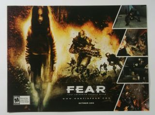 F.  E.  A.  R.  Fps Game Promo Ps3 Pc Xbox 360 2005 Vintage Print Ad/poster Horror Art