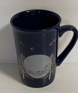Starbucks Christmas Mug Dark Blue 12oz Reindeer In Hammock 2019 Edition