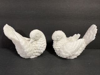 Vintage A Santini Doves Love Birds Made In Italy Hand Carved Sculptures