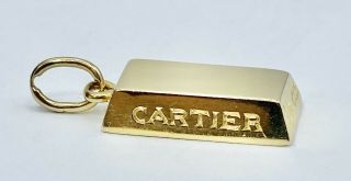 Vintage Cartier 1/4 Oz 18k Yellow Gold Ingot Bar Pendant Charm