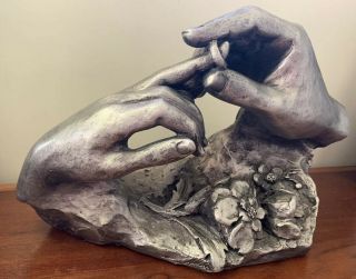 Vintage 1980 Austin Sculpture Wedding Hands " The Ring " By David Fisher