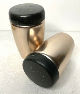 Vintage West Bend Aluminum Salt & Pepper Shakers Copper / Black Usa Needs Tlc