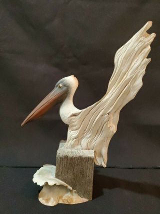 Vintage 1985 Rick Cain Sea View Limited Edition Pelican Bird Sculpture 1810/5000 2