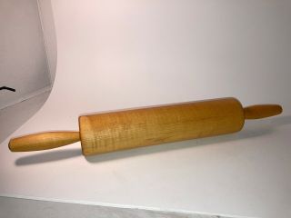 Vintage Rowoco Solid Wood Large Rolling Pin Made In Usa 18 "