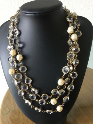 Vintage Chanel Necklace Crystals And Pearls 1981