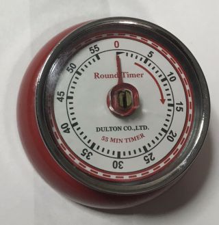 Dulton Co.  Ltd.  Round Timer 55 Min Timer Red Magnetic No.  100 - 189