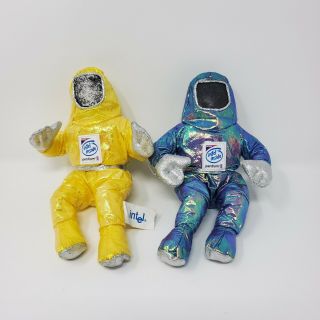 2 Intel Inside Advertise Astronaut Spaceman Plush Bunny People Dolls Blue Yellow