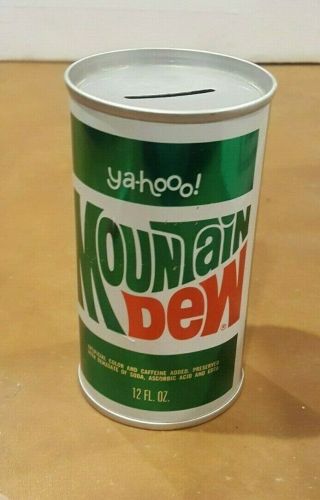 Mountain Dew 12oz Pull Top Soda Can Bank " Ya - Hooo " Logo