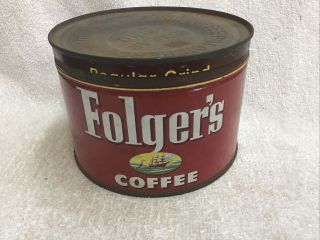 Vintage Folgers Coffee Can/tin Copyright 1952
