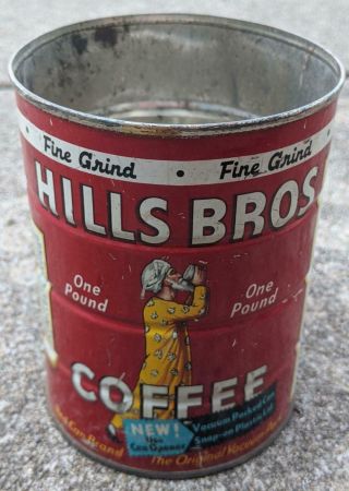 Vintage Hills Bros Coffee Tin Can