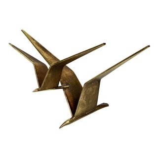 Mid - Century Curtis Jere Birds In Flight Brass Sculpture - Salvaged Piece
