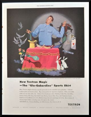 1949 Vintage Ad For Textron Pajamas Art By Fritz Siebel Magician Rare