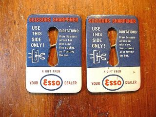Esso Oil Co.  Advertising Scissor Sharpeners & Atlas Tire Advertisements