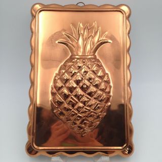 Copper Mold Embossed Pineapple By Old Dutch Design Tin Lined Wall Hanging