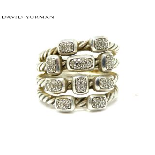 Nyjewel David Yurman 925 Sterling Silver Ring With Diamonds
