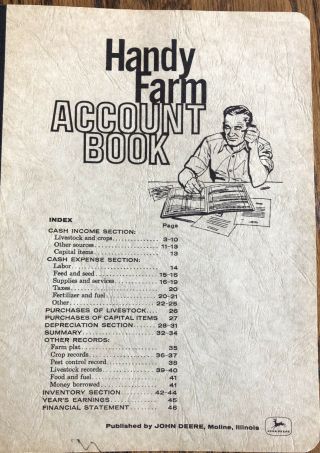 John Deere " Handy Farm Account Book " 1962 - 63 - 64,  Published By John Deere,  Moline,  Il