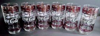 Vintage Enjoy Coca - Cola Drinking Glasses - (6) Tiffany Style -