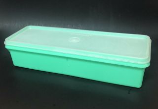 Vintage Tupperware Green Celery Keeper Crisper Container 892 - 3 With Lid 893 - 4