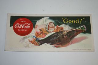 Wow 1953 Sprite Boy Coke Coca Cola Paper Litho Ink Blotter Rare " Good "