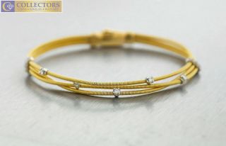 Ladies Marco Bicego 18k 750 Yellow Gold 0.  30ctw Diamond Multi - Strand Bracelet