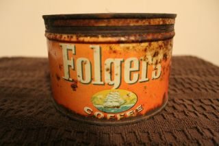 Vintage Folgers Coffee Can From The 1950 