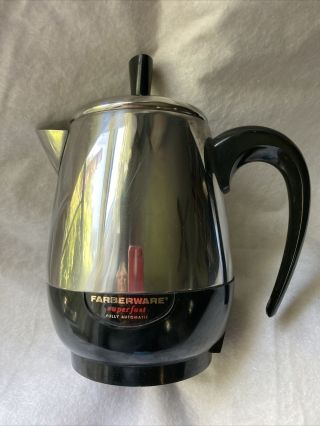 Vintage Farberware 4 Cup Electric Percolator Coffee Pot Fast Complete