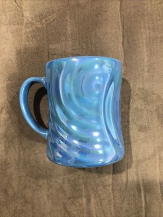 Iridescent Blue Flowered Rainforest Cafe Large Coffee Mug Cup Ceramic 2