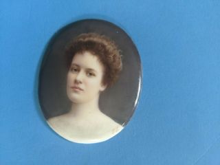 Antique KPM Miniature Oil Portrait of Lady by Franz Till,  Sgd,  Porcelain 5
