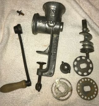 Vintage Keystone No.  20 Meat Grinder With 5 Additional Grinding Plates