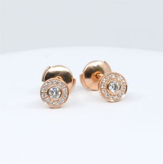 Tiffany & Co.  Circlet 18k Rose Gold Diamond Estate Earrings