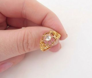 15ct Gold Old Mine Rose Cut Diamond Ring,  Victorian 1868 Not 18ct Or 9ct