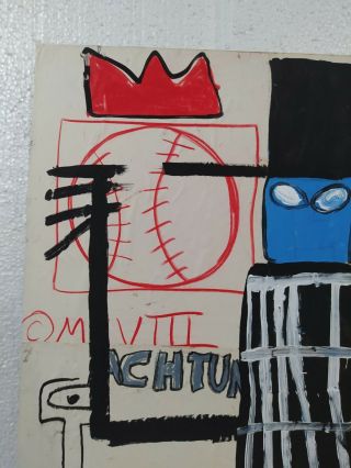 JEAN - MICHEL BASQUIAT MIXED MEDIA ON CANVAS 1983 WITH FRAME IN 4