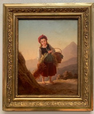 Antique 19th C.  Painting By French Artist Ferdinand Marohn (act.  1839 - 1865)