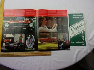 Triumph Tr6 1975 Car Dealership Brochure Foldout W/ Body & Trim Colors Pamph T7