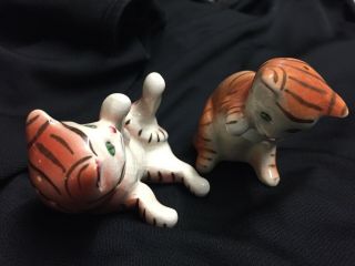 Vintage Kittens Striped Cats Salt And Pepper Shakers Japan