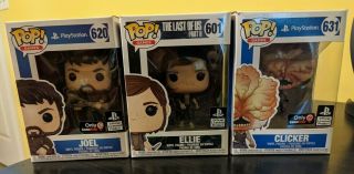 The Last Of Us Joel 620,  Ellie 601,  And Clicker 631 Funko Pops