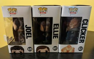 The Last Of Us Joel 620,  Ellie 601,  and Clicker 631 Funko Pops 2