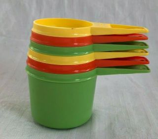 Vintage Tupperware Multi Colored Measuring Cup Set Of 6,  Condit.