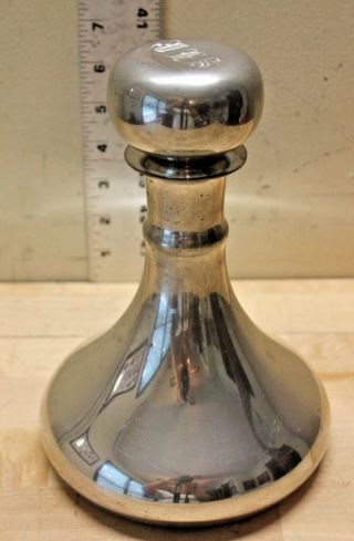 Vintage English Pewter Genie Bottle Decanter Made In England